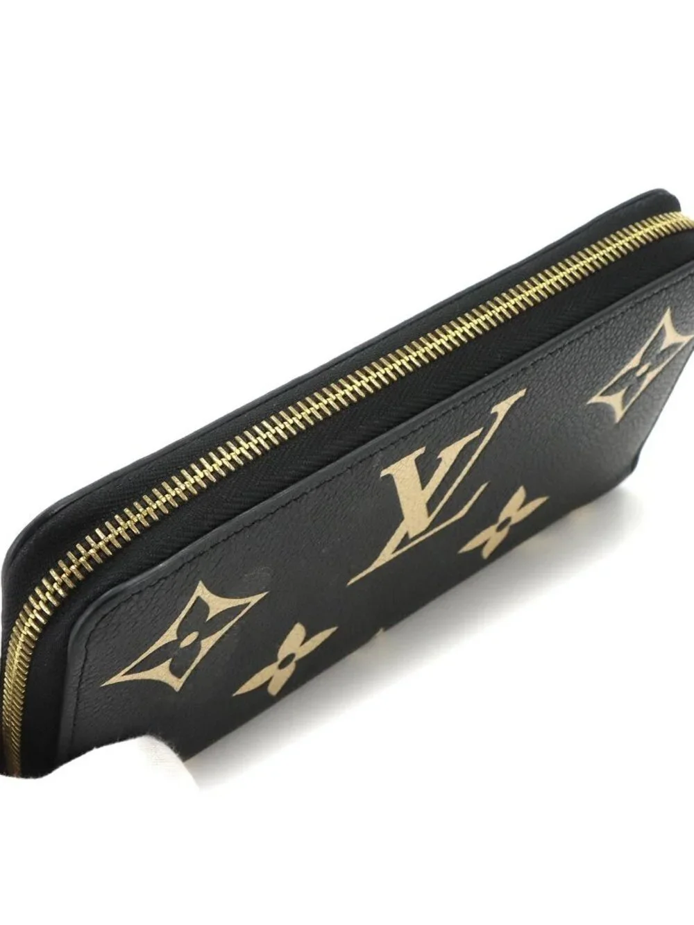 Louis Vuitton Bicolor Monogram Empreinte Zippy Wallet Leather Black